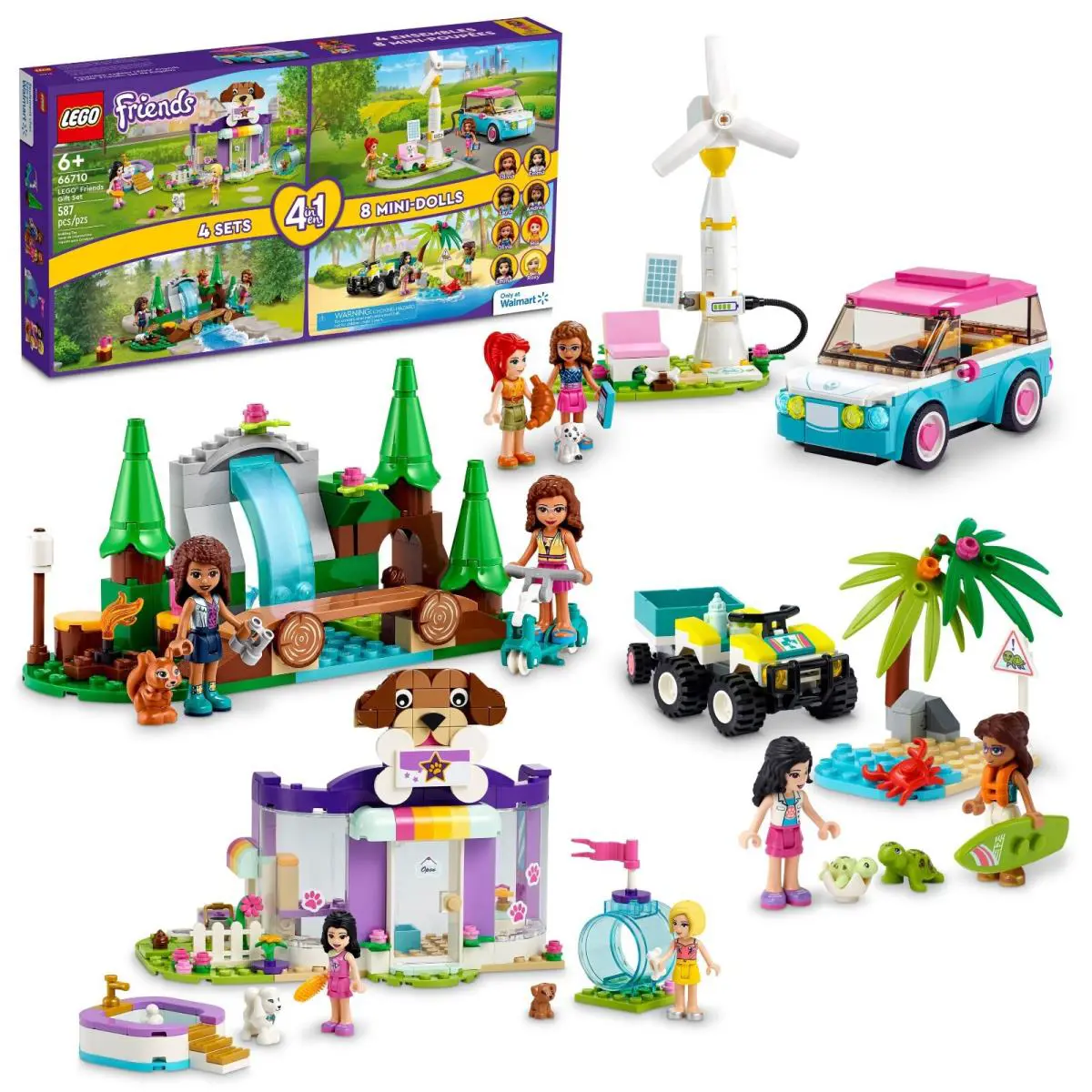 Lego Friends 66710 4-in-1 Doggy Daycare Waterfall Turtle Protection Electric Car