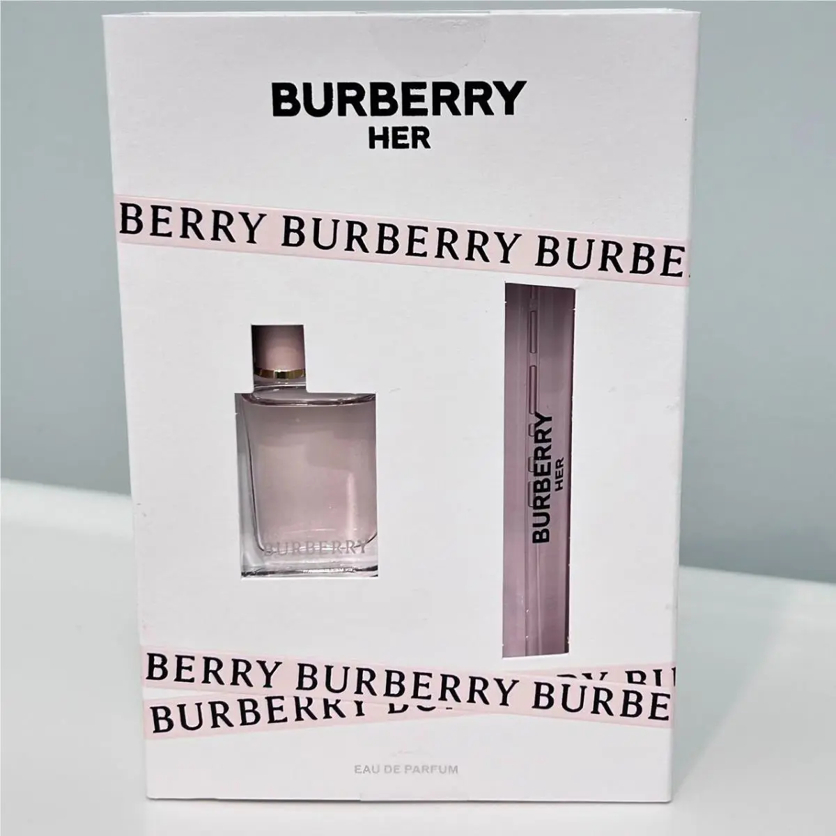 2PC Mini Burberry Her Edp Perfume Women Set Spray 0.33 Oz+ Splash 0.16 oz