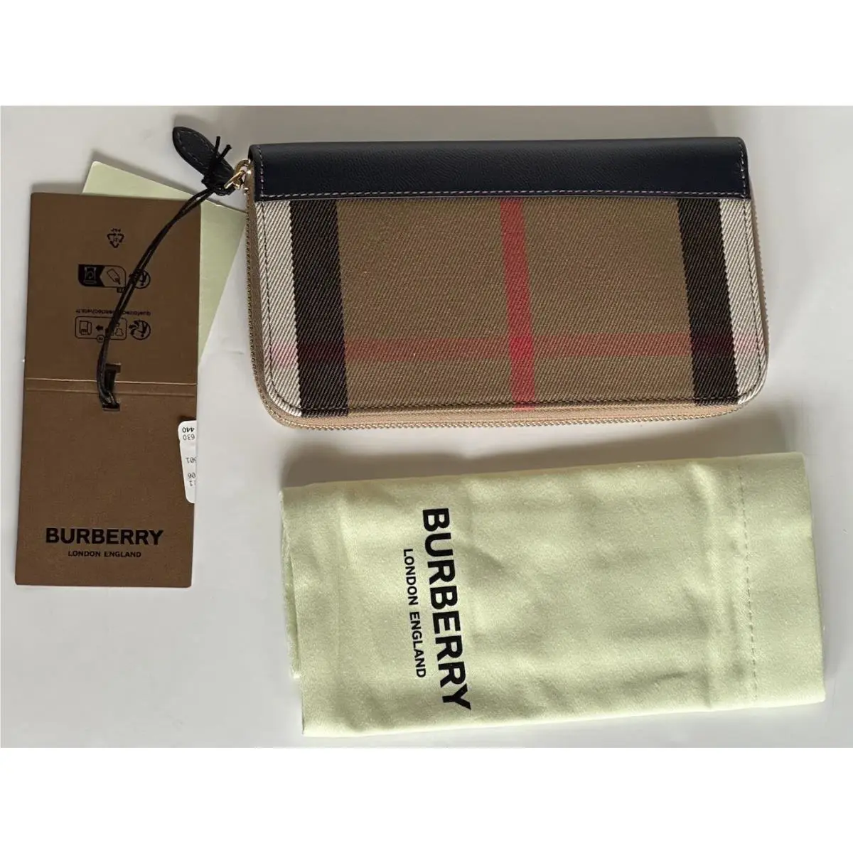 Burberry Zip Around Wallet Dark Canvas Blue 80845161