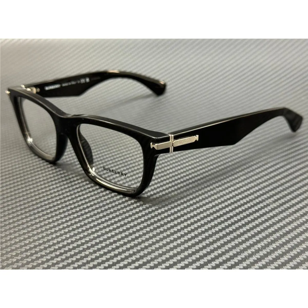 Burberry BE2419 3001 Black Silver Men`s 53 mm Eyeglasses