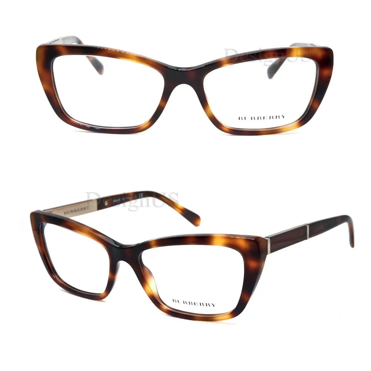 Burberry B 2236 3316 Havana Tortoise Cat Eye 54/16/140 Eyeglasses Made in Italy