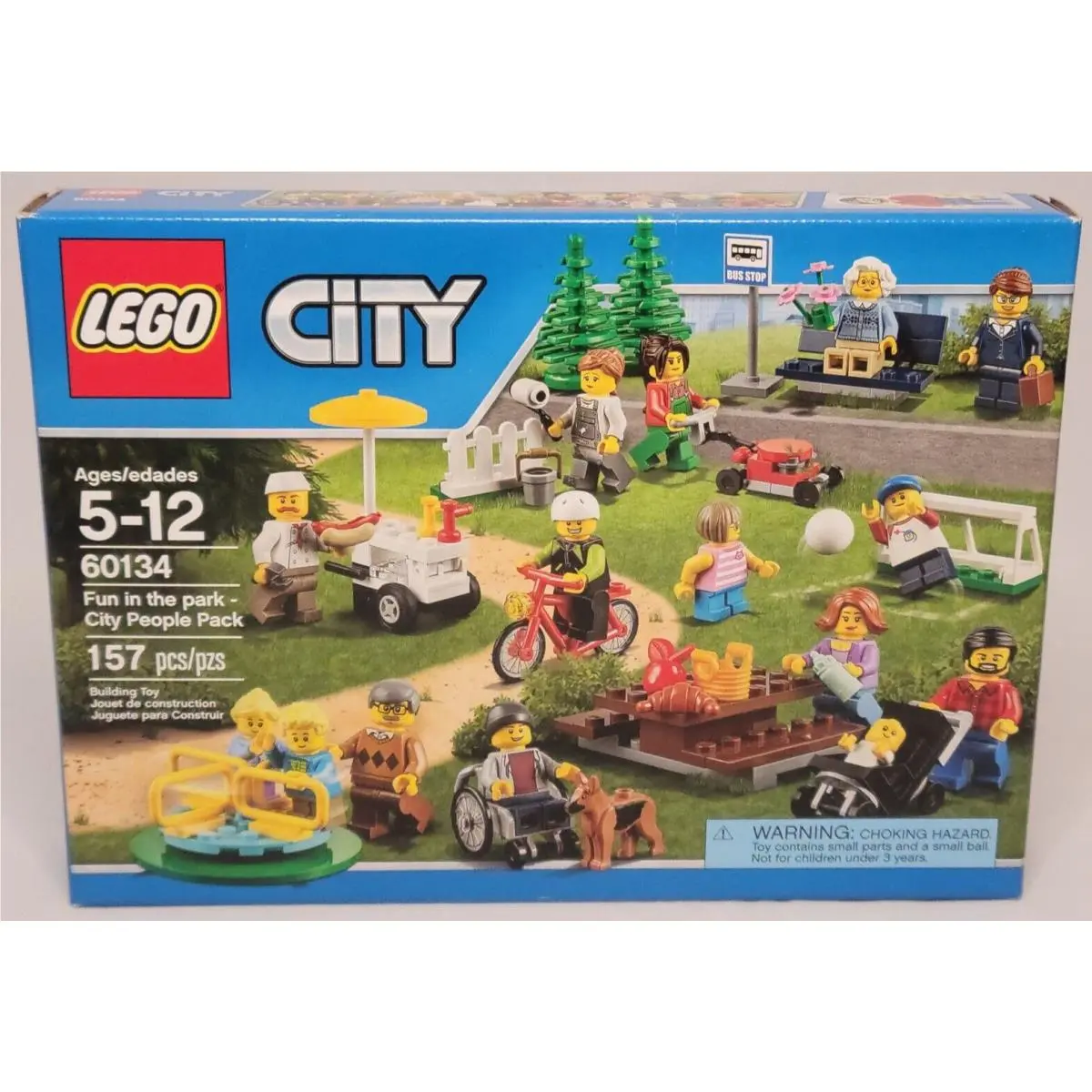 Lego 60134 People Pack Fun in The Park City Picnic Table Hot Dog Cart Lawnmower