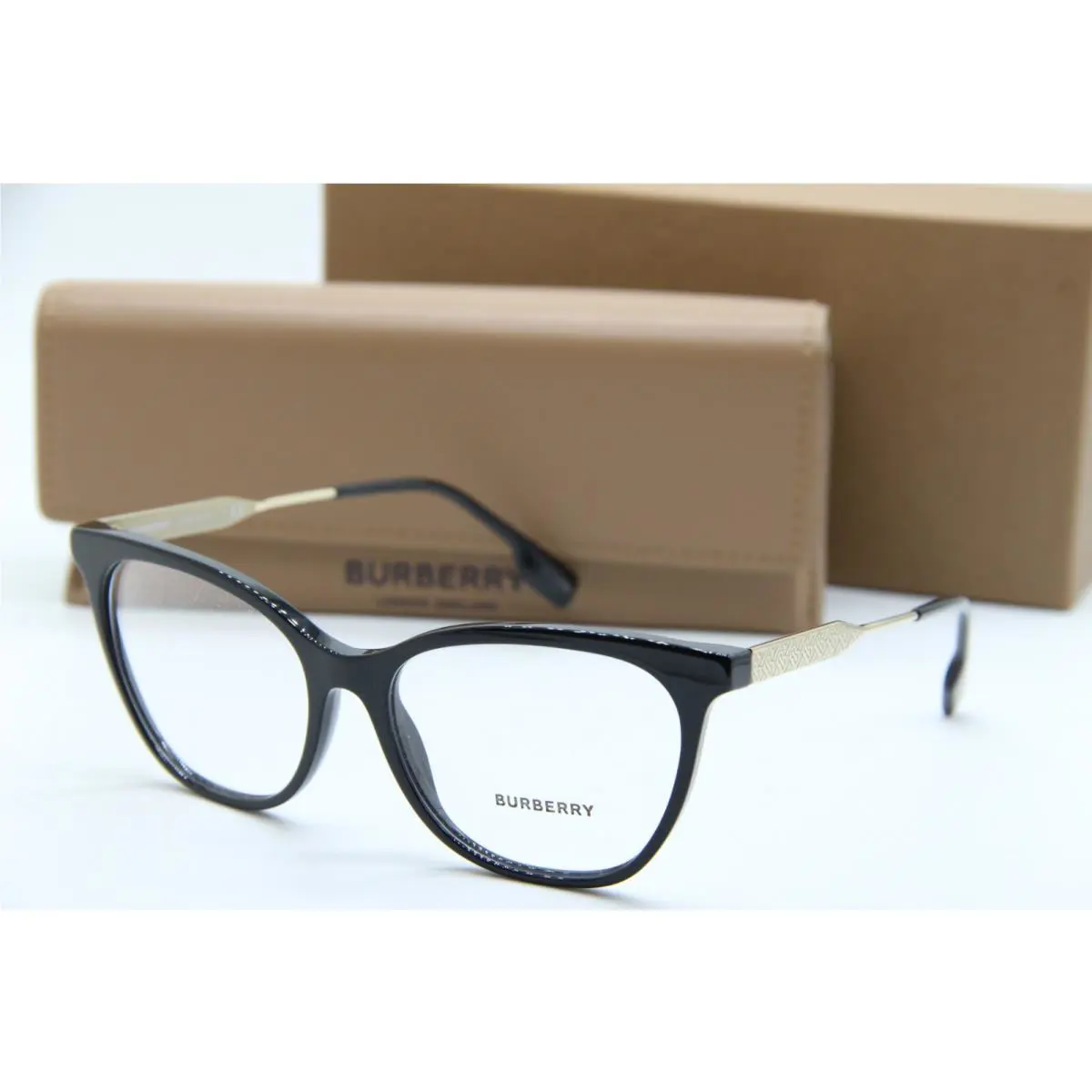 Burberry B 2333 3001 Black Gold Eyeglasses W/case 55-16
