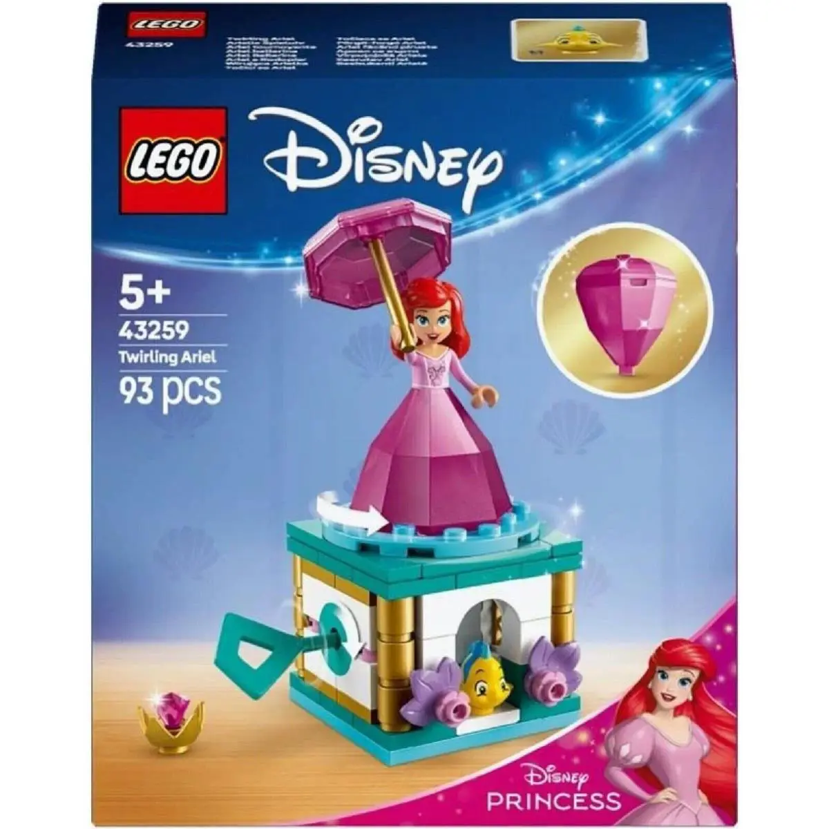 Lego Disney The Little Mermaid Twirling Ariel 43259 Building Kit 93 Pcs