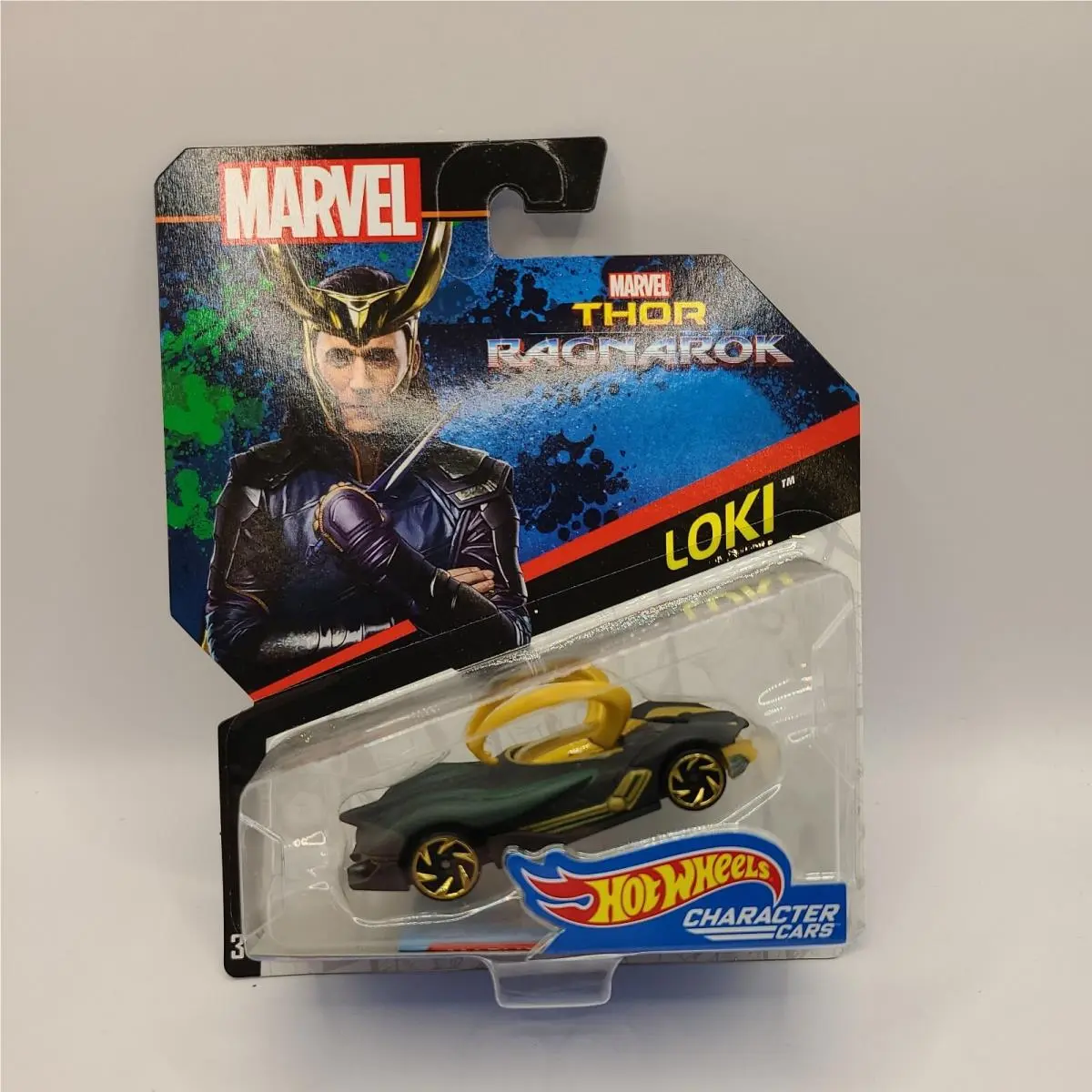 Hot Wheels Character Cars Marvel Thor Ragnarok Loki - Blue