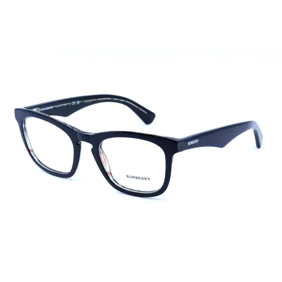 Burberry Eyeglasses B 2417 4121 53-21 145 Black on Checked Crystal Frames