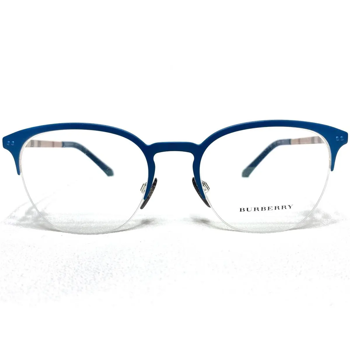 Burberry BE1327 1275 Mens Silver/matte Blue Square Eyeglasses Frames 53/20