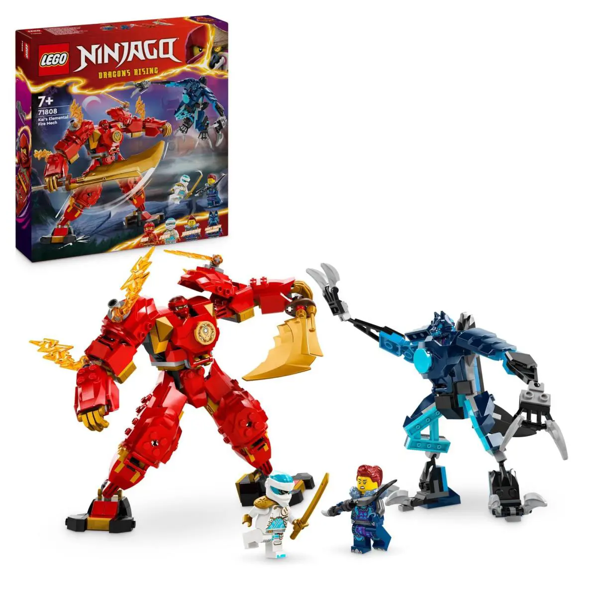Lego Ninjago Kai’s Elemental Fire Mech Action Figure Building Set From Dragons