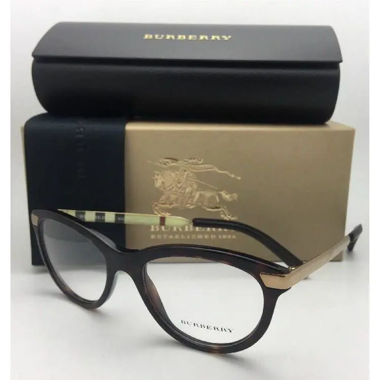Burberry Eyeglasses B 2161-Q 3002 51-18 140 Tortoise Gold W/burberry Plaid