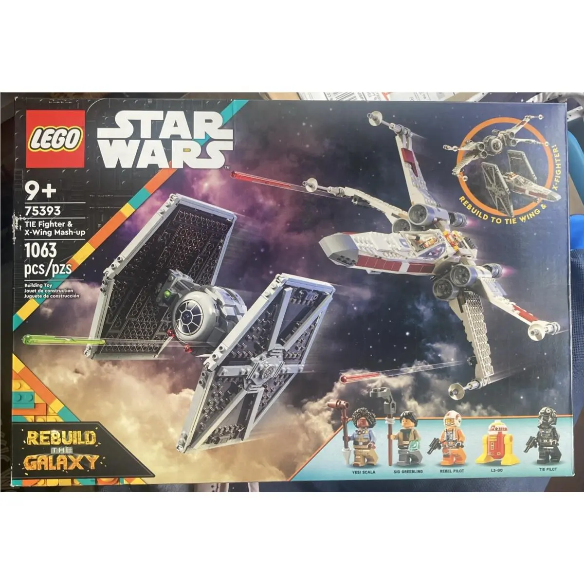 Lego Star Wars 75393 Tie Fighter X-wing Mash-up 1063 Pcs Rebuild