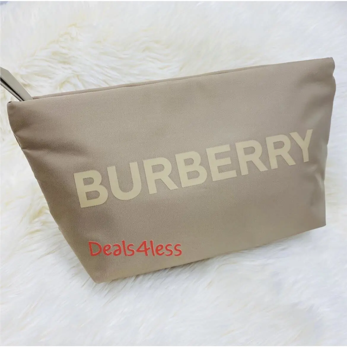 Burberry Pouch Cosmetics Bag Makeup Organizer Case Gold Dopp Kit