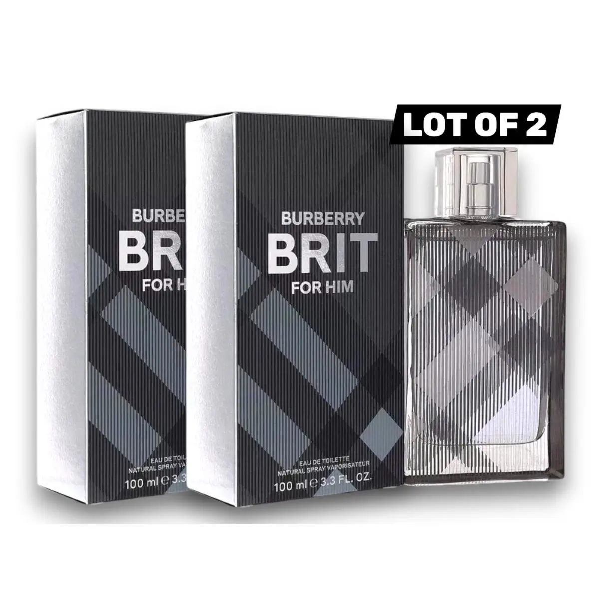 Burberry Brit For Him by Burberry Eau de Toilette 3.4 oz Lot OF 2