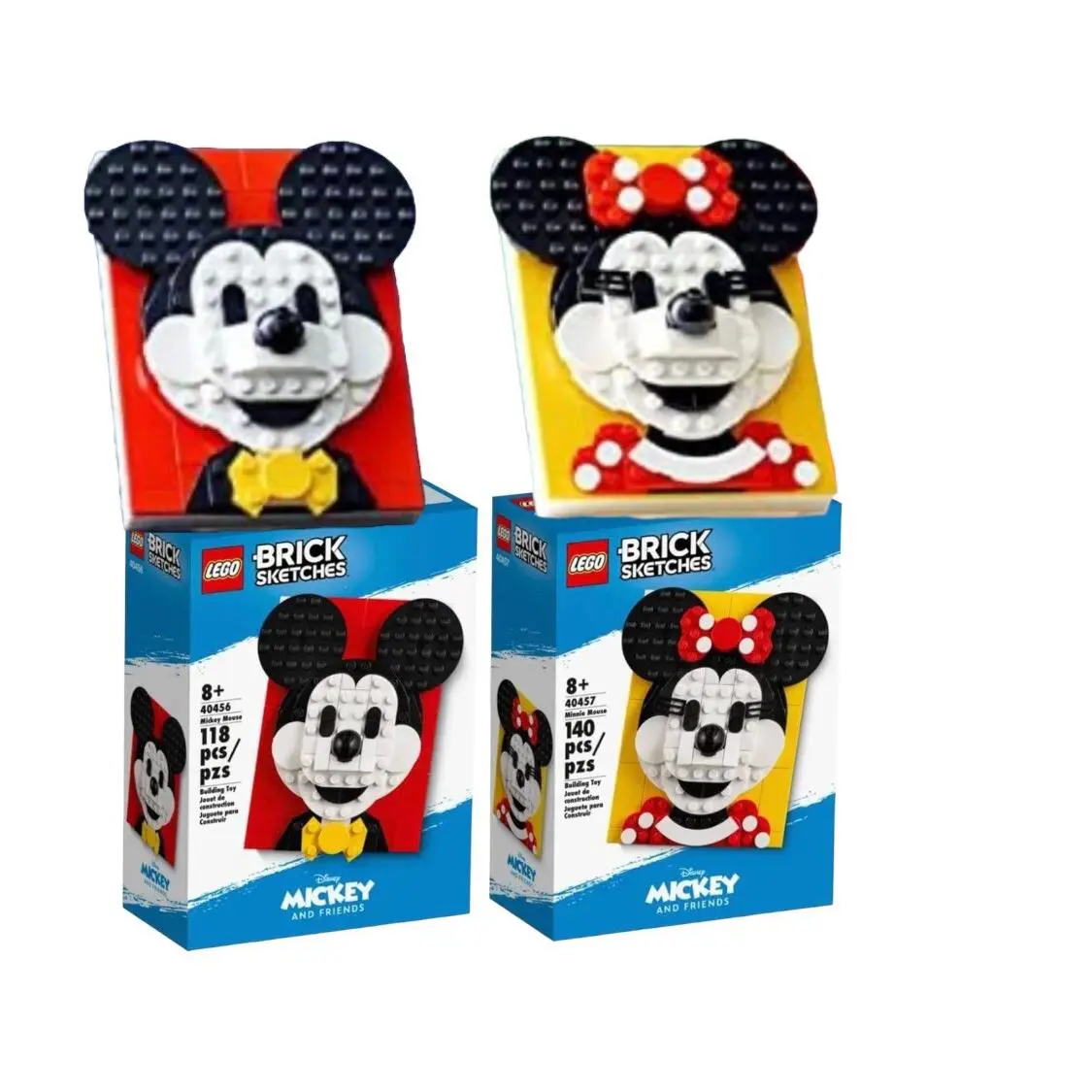 Exclusive Lego Brick Sketch Disney Mickey 40457 Minnie Mouse 40456 Gift Set