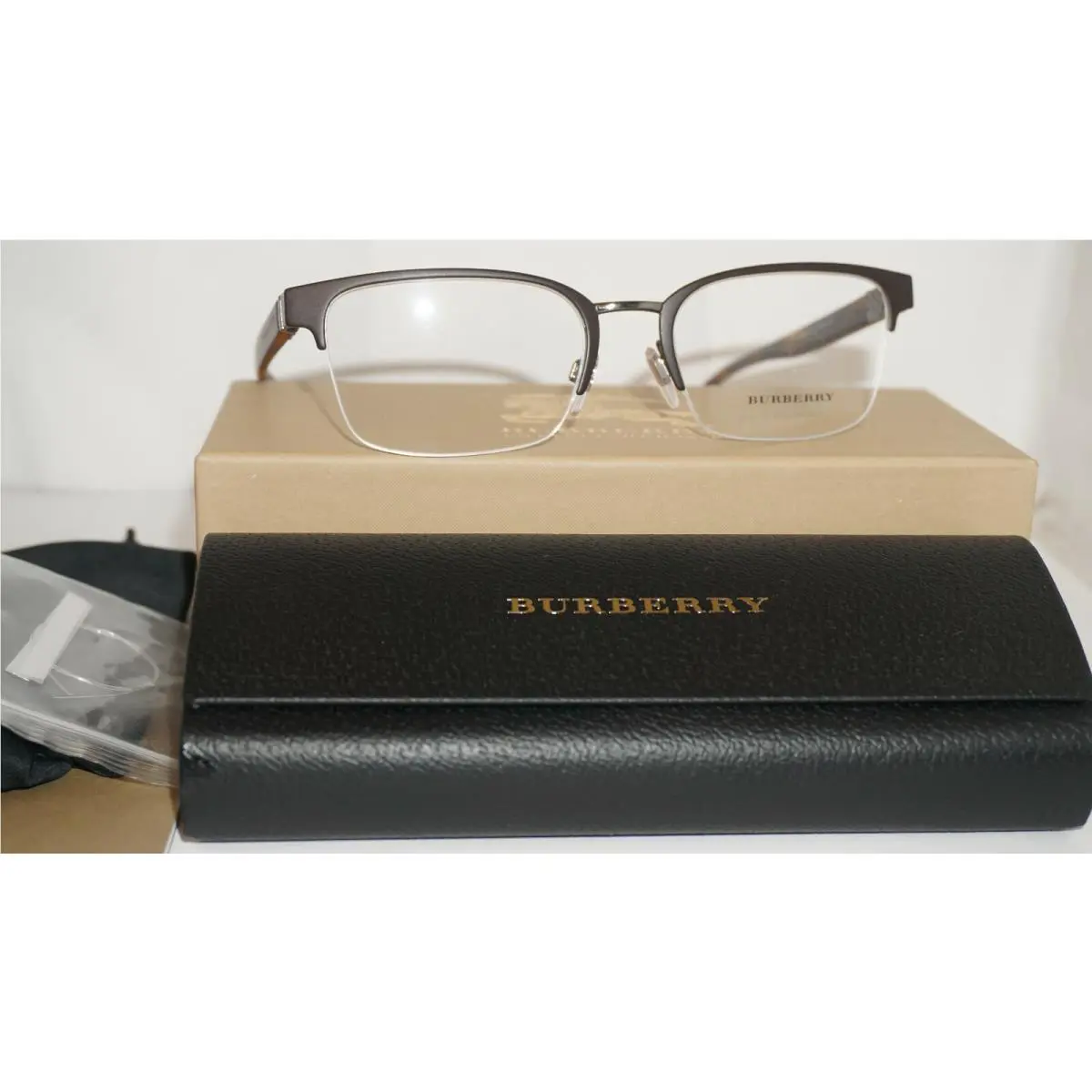 Burberry Eyeglasses Black Half Rim BE1308 1223 54 19 145