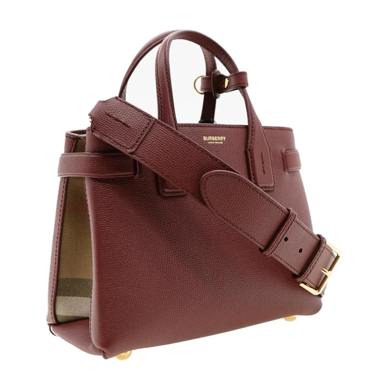Burberry Banner Tote House Check Derby Shoulder Bag Small