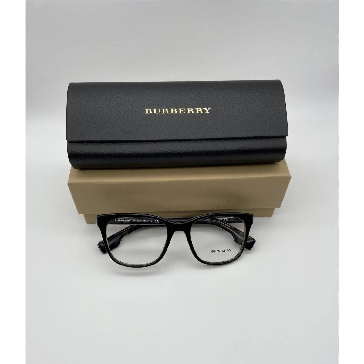 Burberry Black Silver Eyeglasses Frame B2284 3764 51-18-140