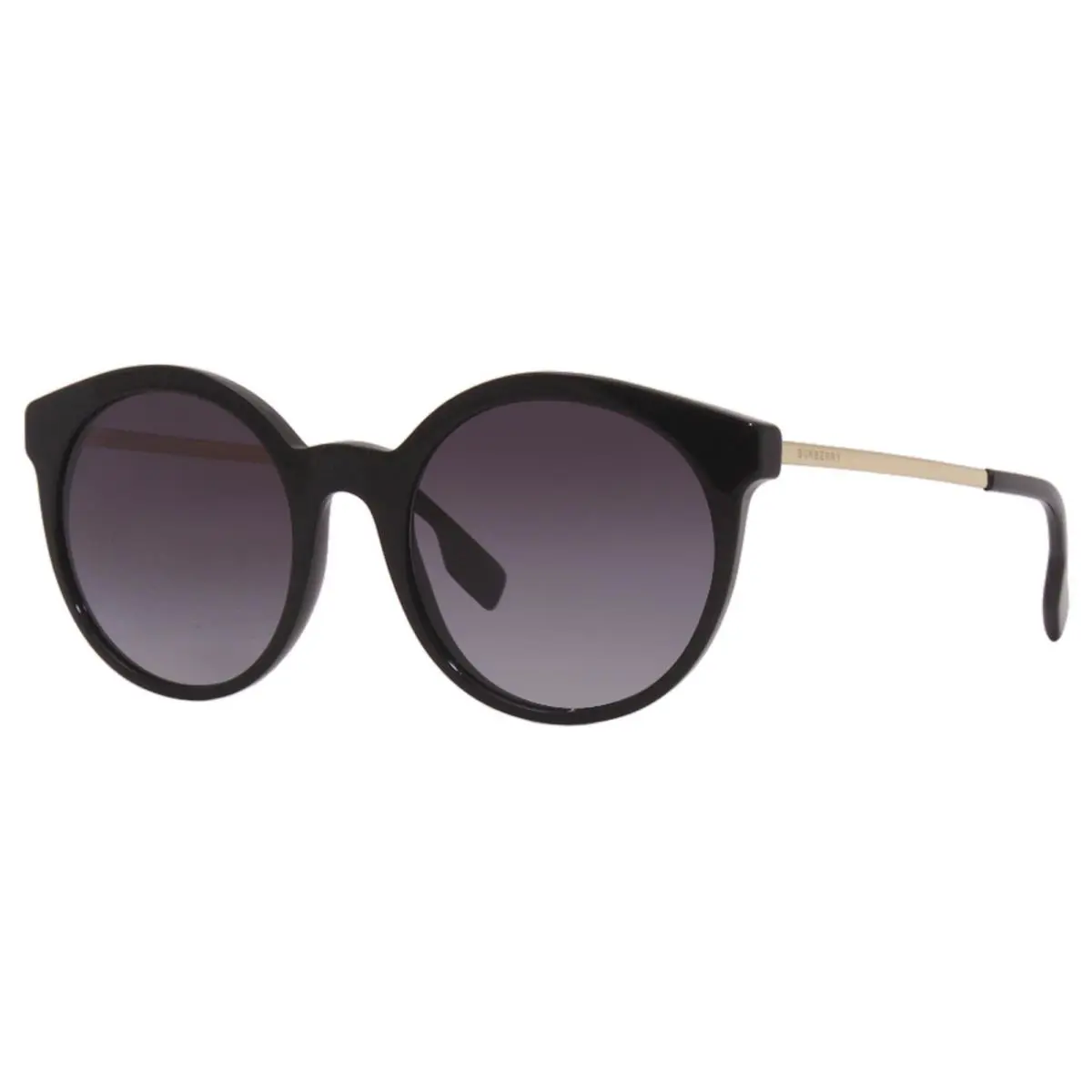 Burberry B4296F 3001/8G Sunglasses Women`s Black/grey Gradient Lenses Round 53mm