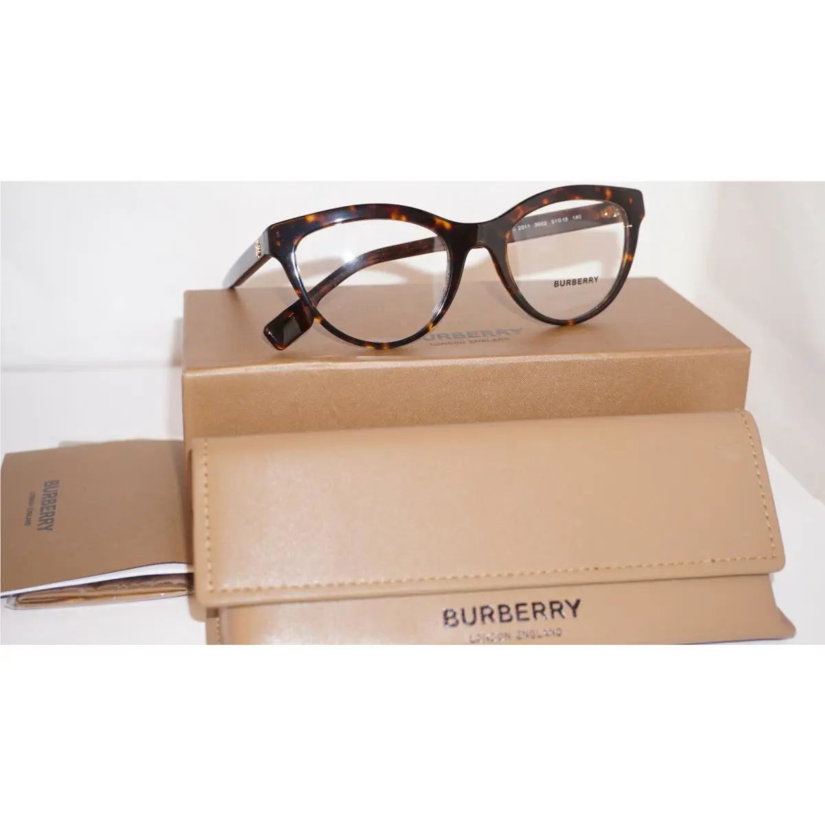 Burberry Eyeglasses Havana Cateye BE2311 3002 51 19 140