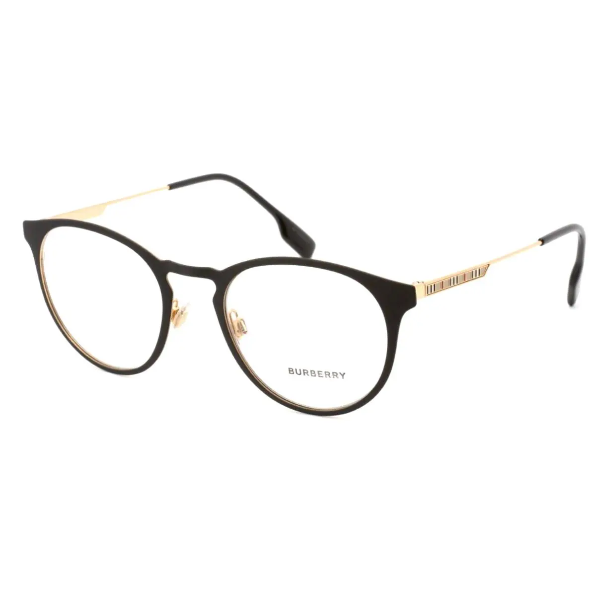 Burberry York Eyeglasses B 1360 1017 51-21 145 Black Gold Round Frames