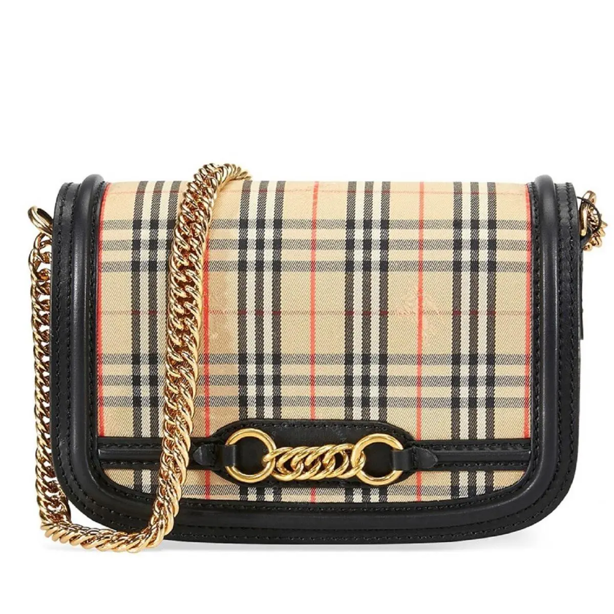 Burberry House Check Canvas Small Chain Link Shoulder Bag 4080185