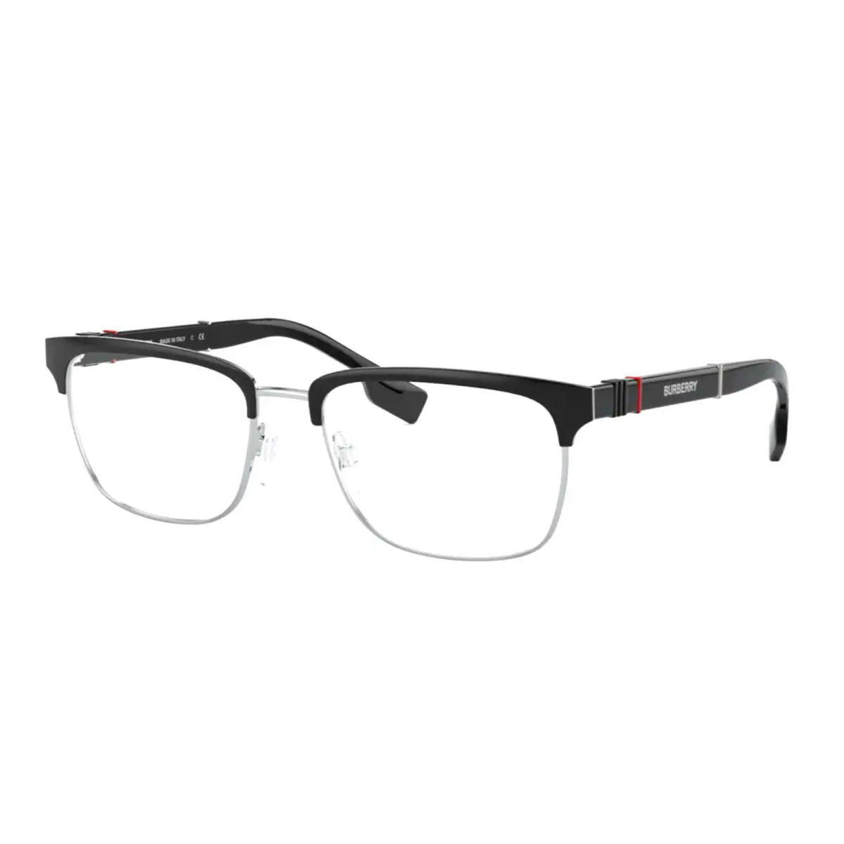 Burberry Alba Eyeglasses B 1348 1306 55-18 145 Black Silver Tortoise Frames