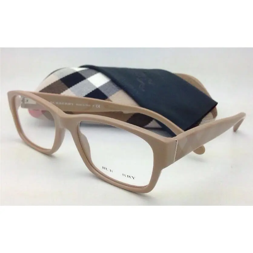 Burberry Eyeglasses B 2127 3376 52-17 Beige Frame with Striped Beige Temples