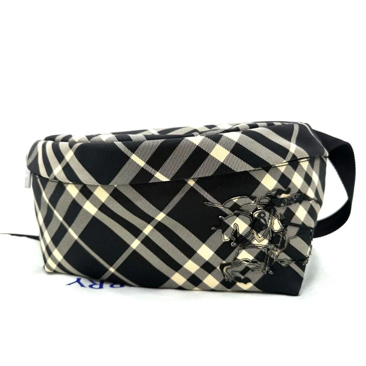 Burberry Essential Checked Logo Prints Nylon Belt Bag-black/calico