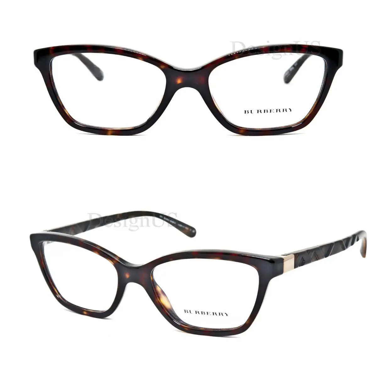 Burberry B 2221 3002 Havana Cat Eye 53/17/140 Eyeglasses Made in Italy