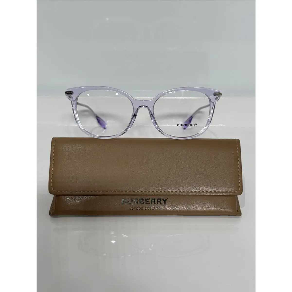 Burberry 2391 4095 Lilac Crystal Acetate Soft Round Eyeglasses 53mm