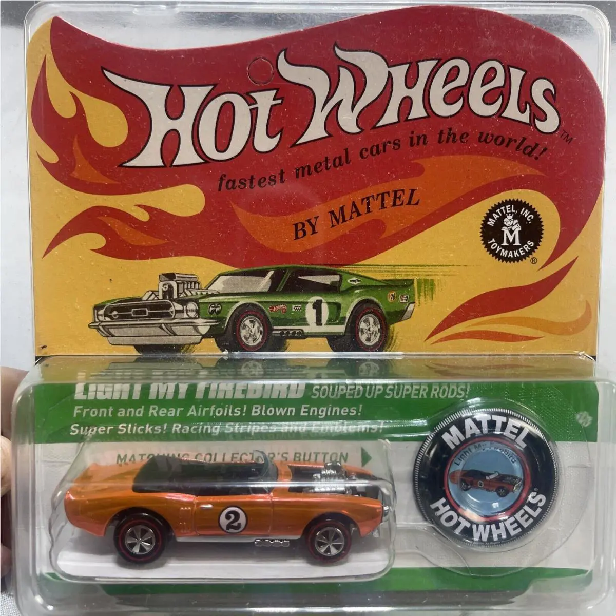 2016 Mattel Hot Wheels Red Line Light My Firebird Metallic Orange 4079/5000