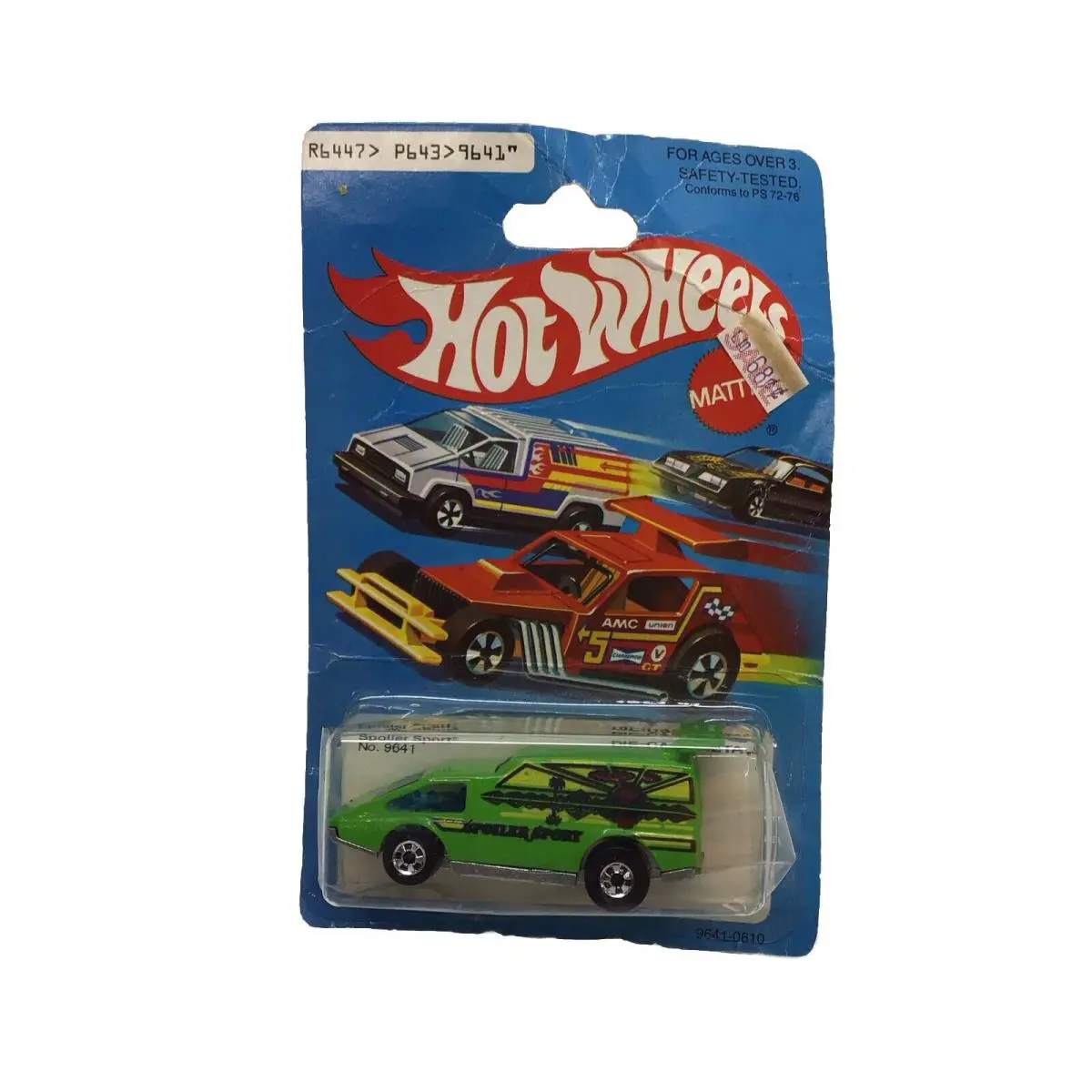 Vintage 1979 Nos Mattel Hot Wheels Blue Card Hong Kong No. 9641 Spoiler Sport