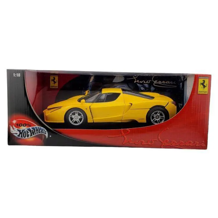 2002 Hot Wheels 1/18 1:18 Enzo Ferrari Yellow Die-cast Model Car B6055