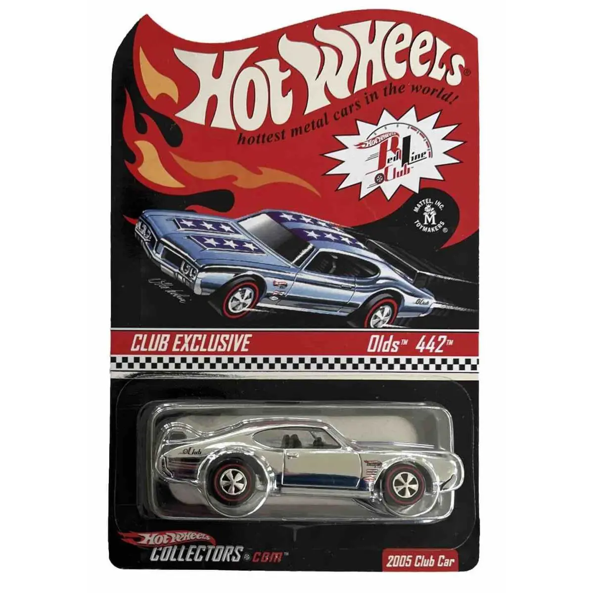 Hot Wheels Rlc Club Exclusive 2005 Club Car Chrome Olds 442 Die Cast B240