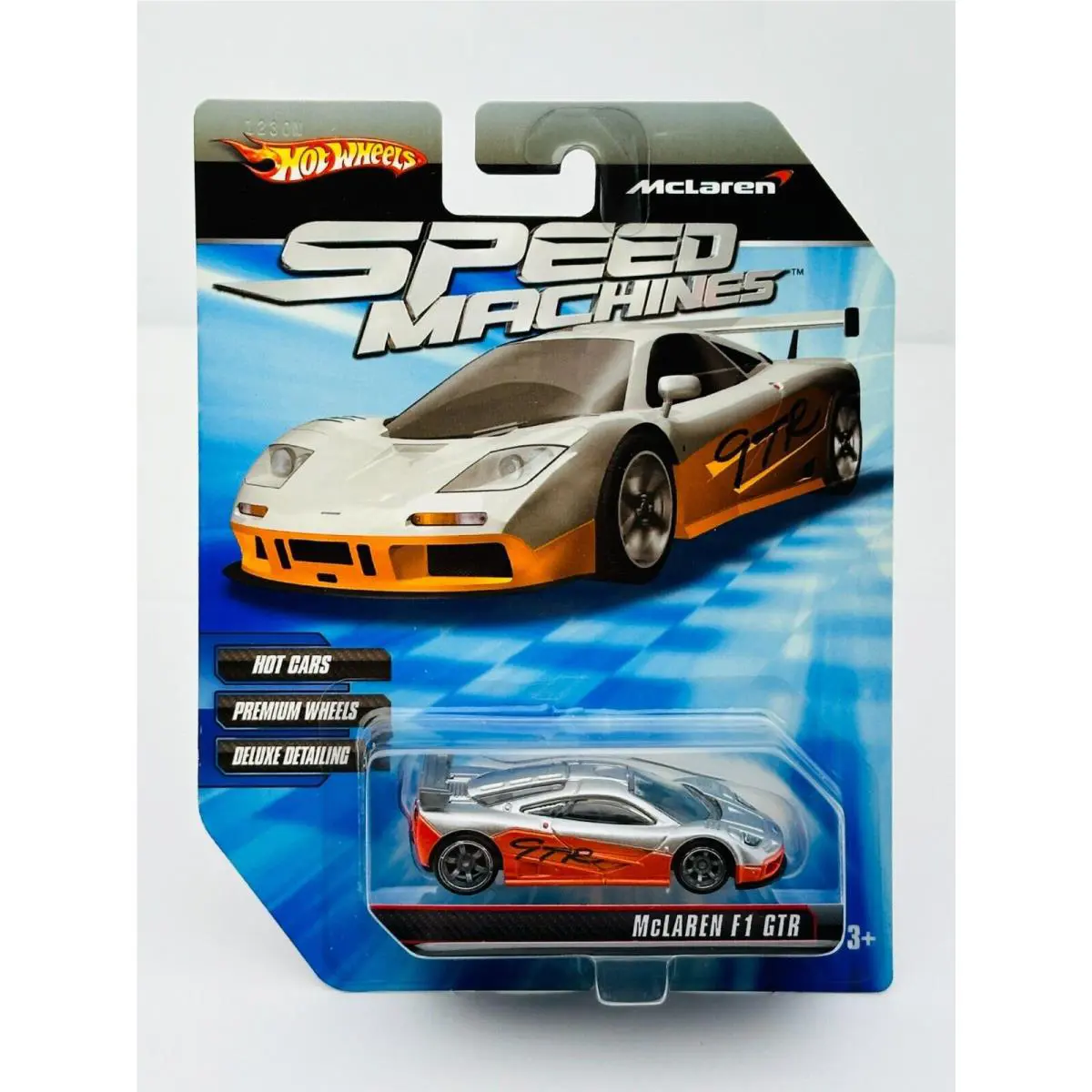 Hot Wheels 2010 Speed Machines Mclaren F1 Gtr Silver Orange in Blister