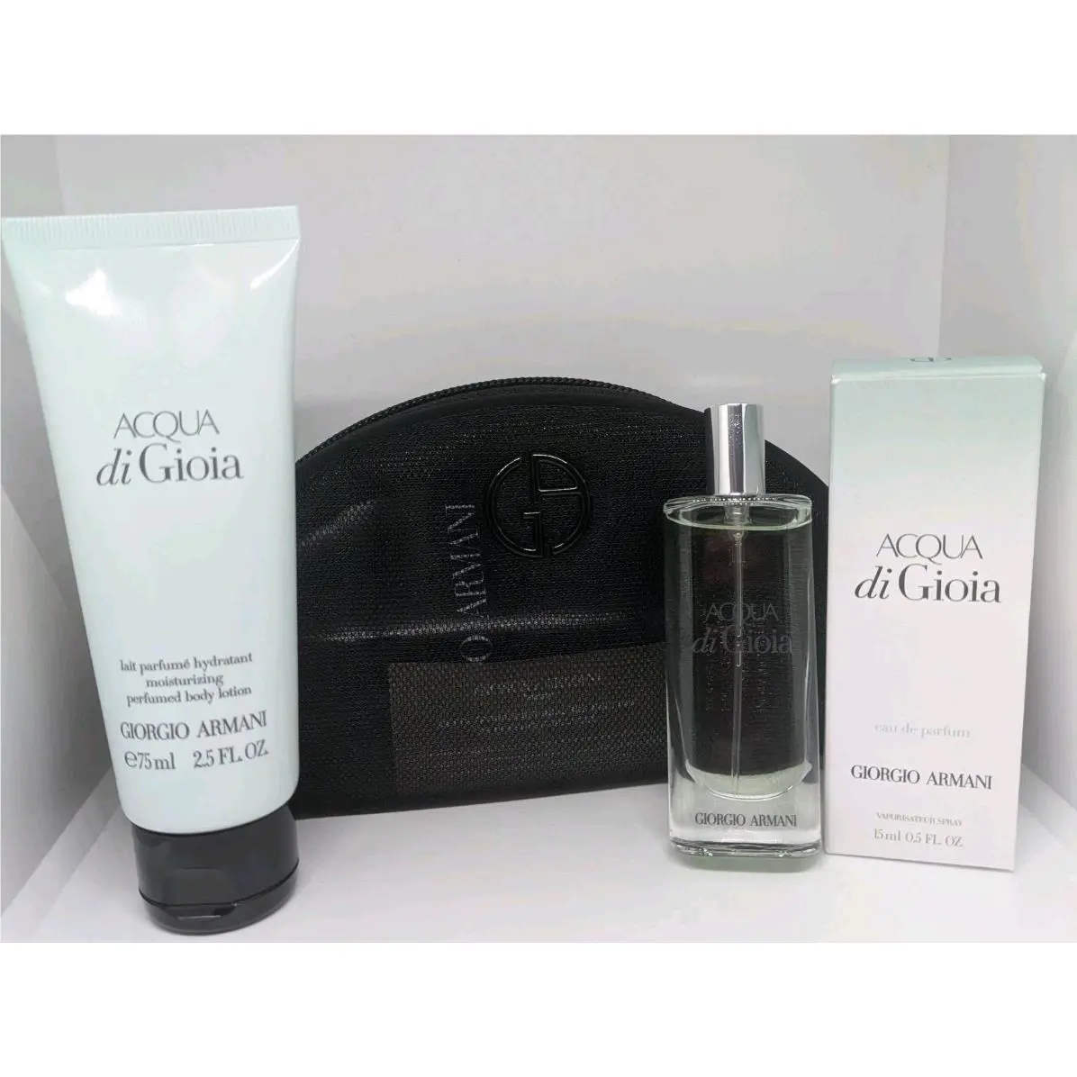 Giorgio Armani Acqua Di Gioia Gift Set - Perfume Lotion Edp Mini 15ml Pouch