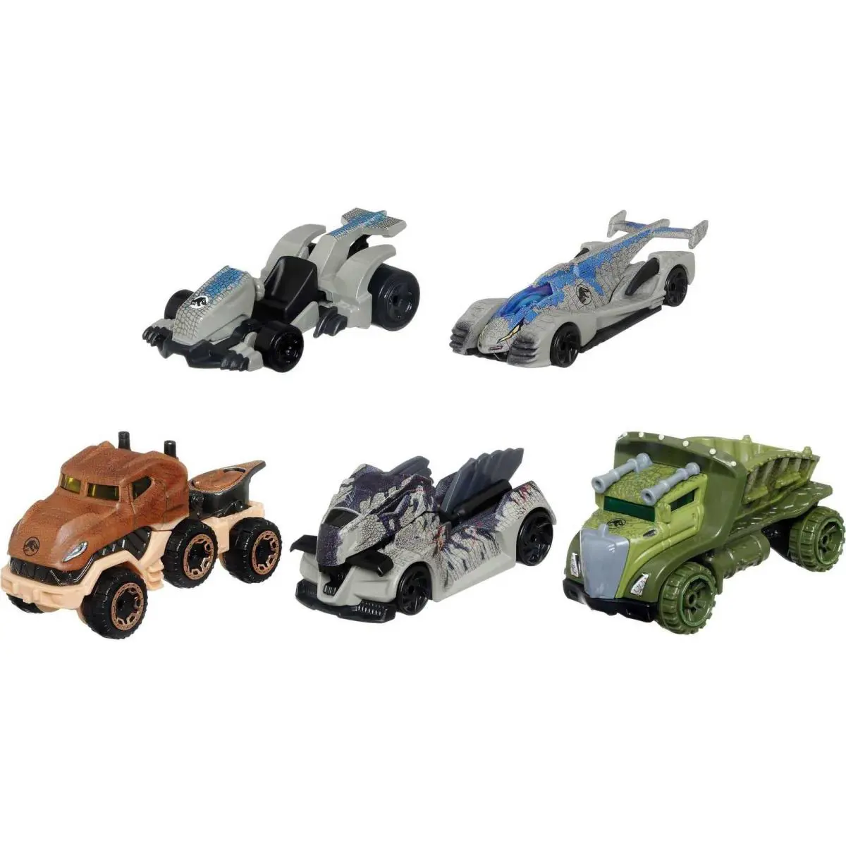 Hot Wheels Jurassic World Character Cars 5 Pack Multicolor Toy Vehicles
