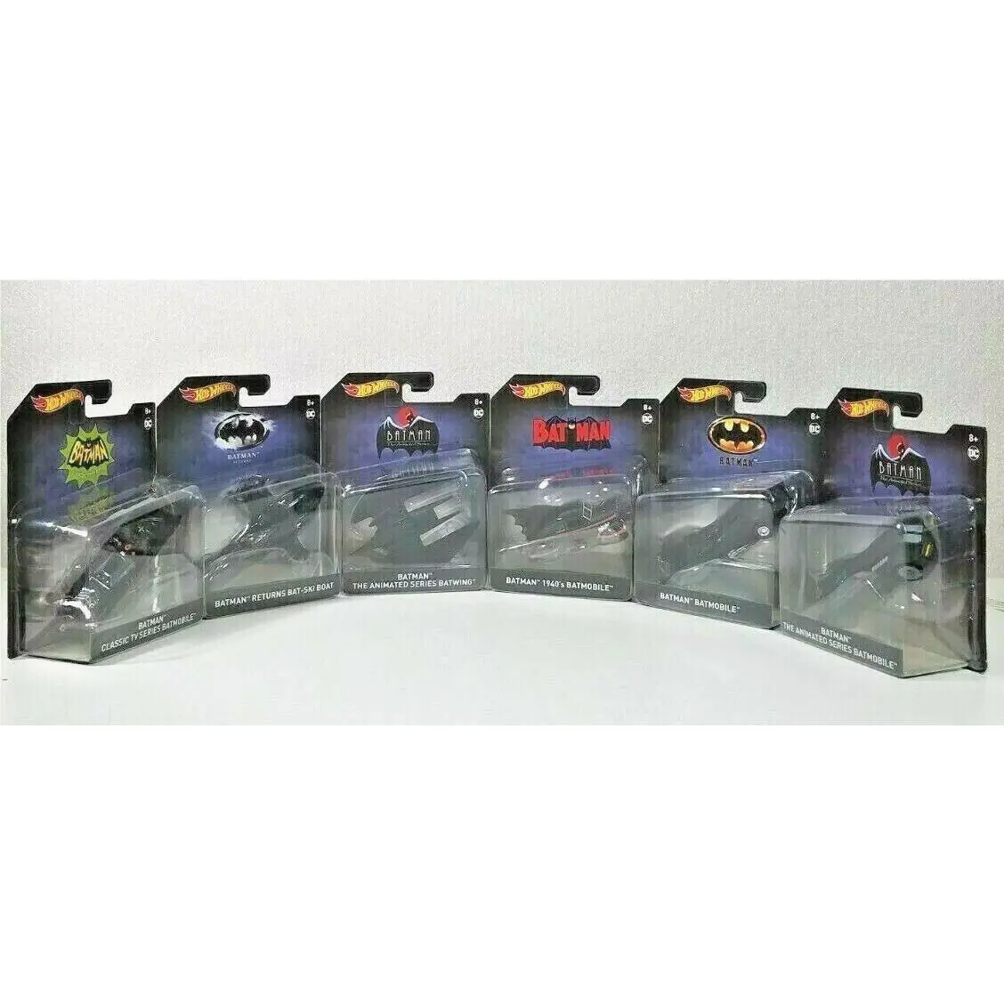Hot Wheels Batman Set of 6 Batmobile Batwing Bat-ski Boat Classic DKL20 Mattel
