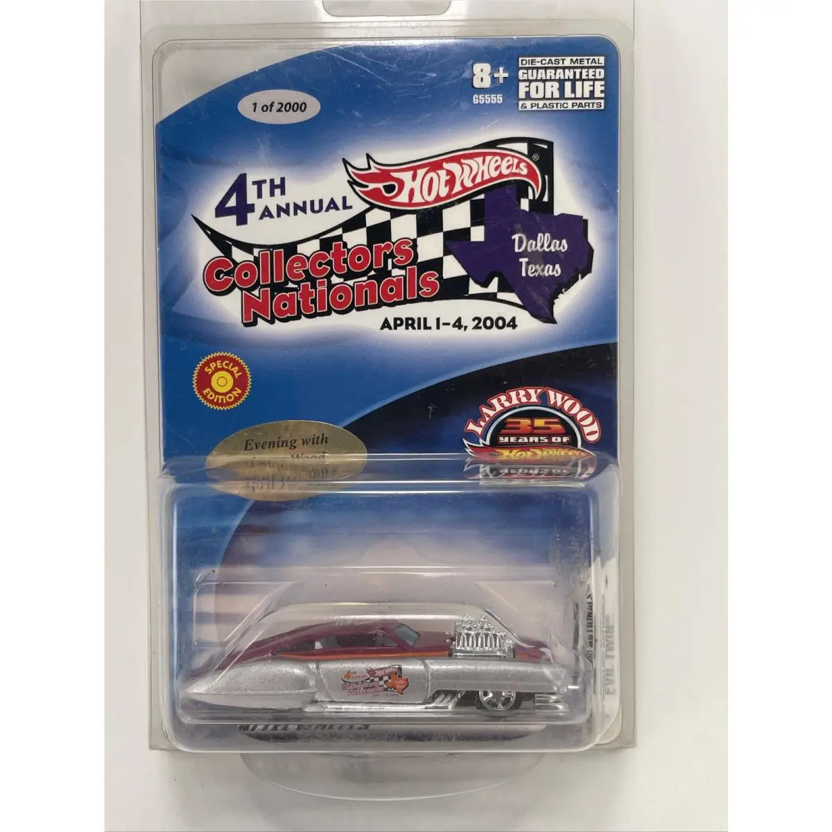 2004 Hot Wheels 4th Nationals Convention Evil Twin Dinner Car with Event Sticker