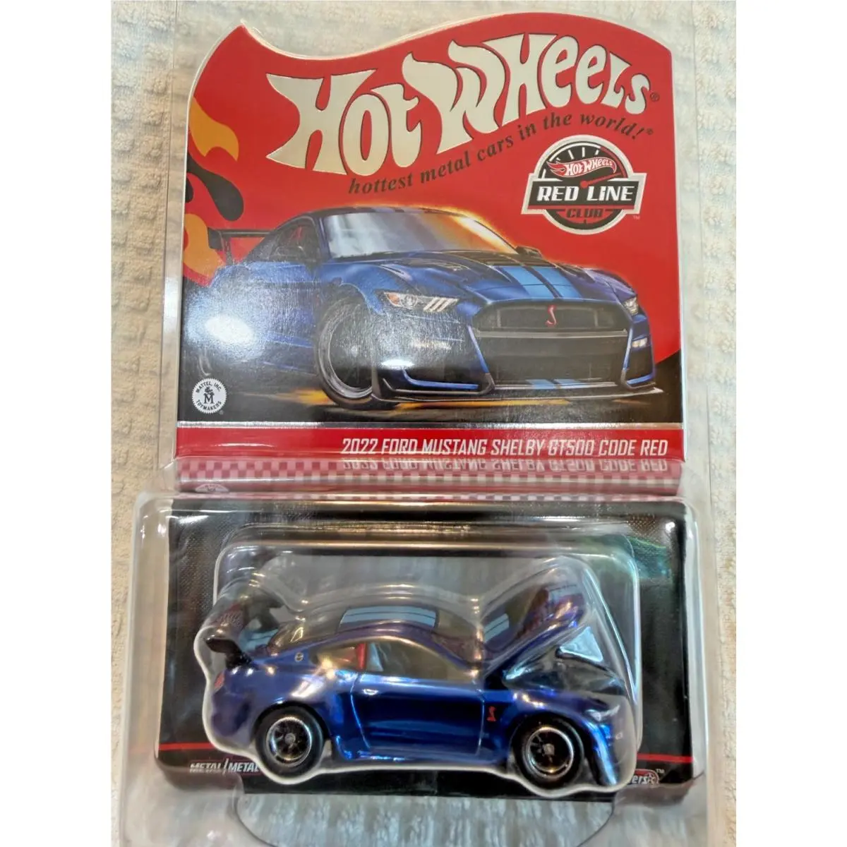 Hot Wheels Rlc `22 Ford Mustang Shelby GT500 Code Red/blue