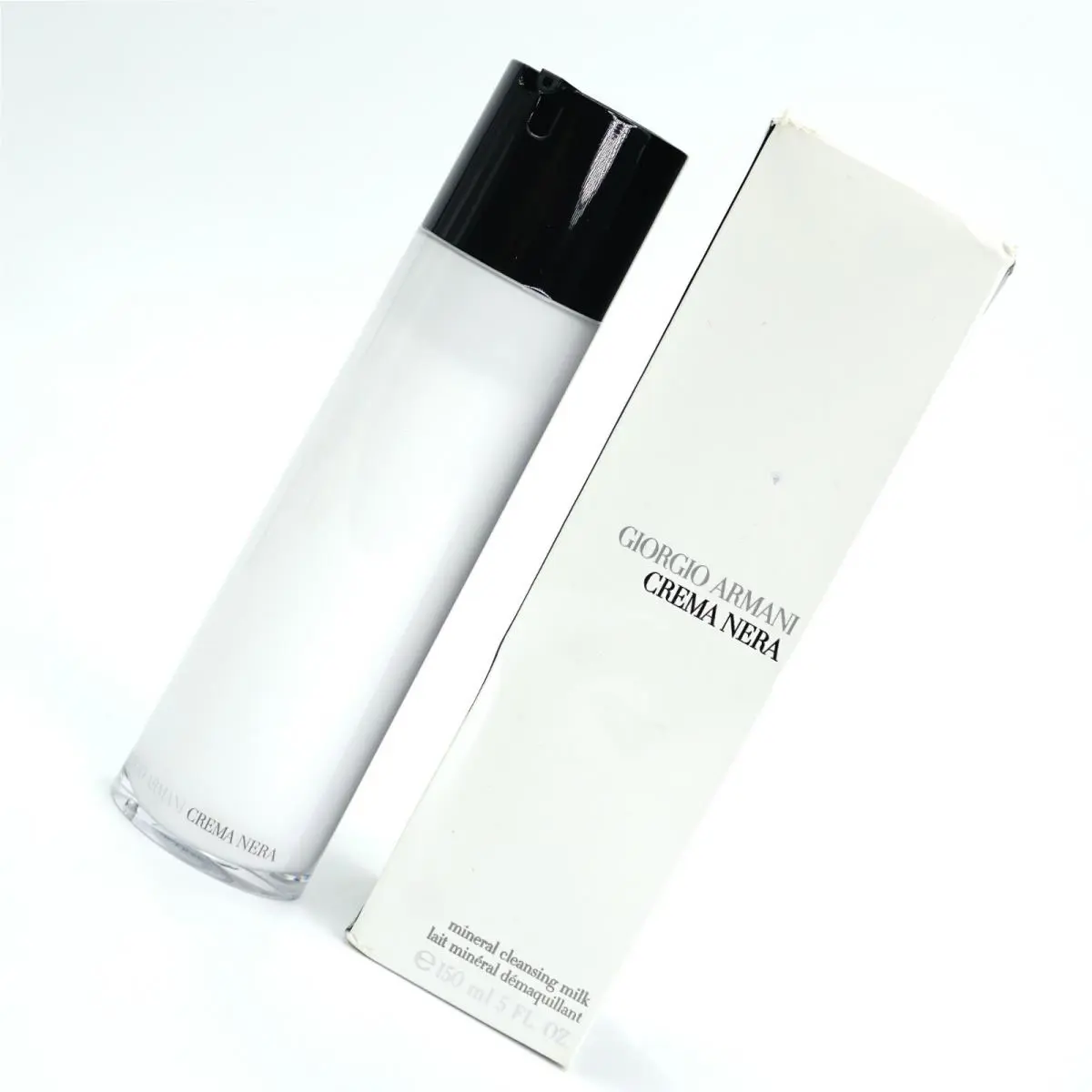 Giorgio Armani Crema Nera Mineral Cleansing Milk 5 Fl Oz Smashed Box