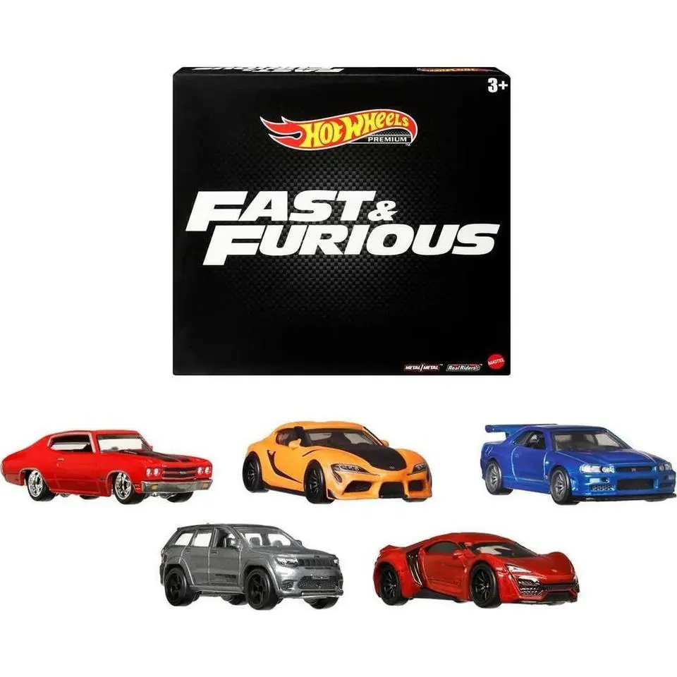 Hot Wheels Fast Furious Premium Bundle of 5 1:64 Scale
