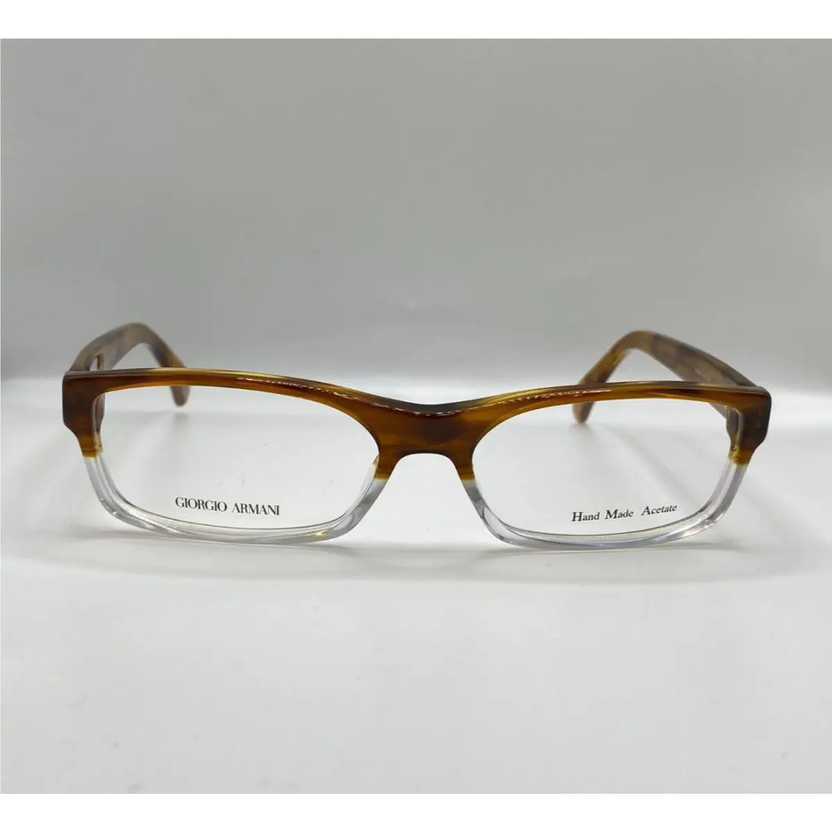 Giorgio Armani GA866 Eid Brown Crystal Plastic Eyeglasses 54-16-140 Italy Made