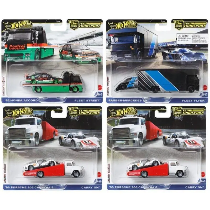 Set of 4 Hot Wheels 2024 Car Culture Case B Team Transport 1:64