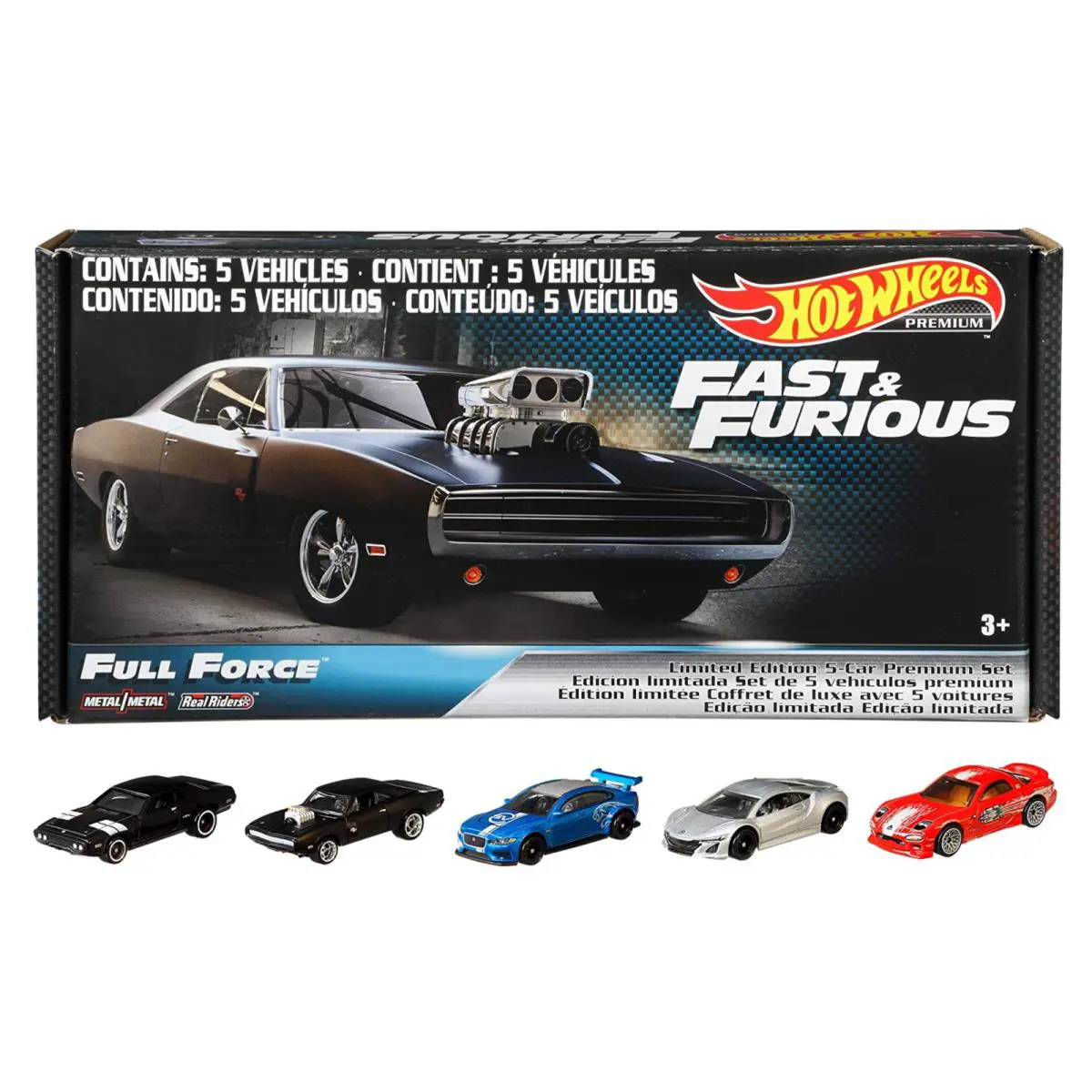 Hot Wheels Fast Furious Full Force 5-Pack Premium Box Set 2020