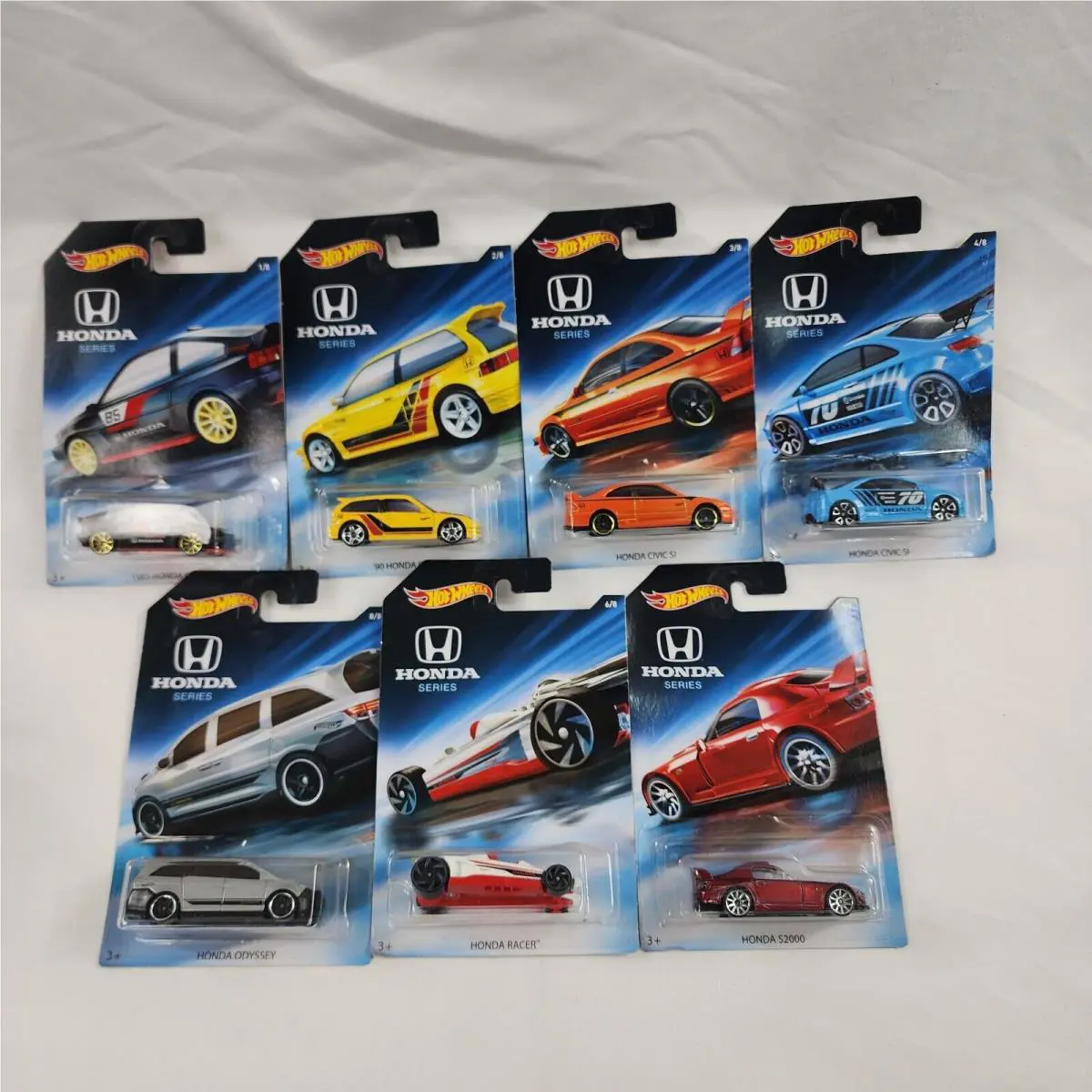 Hot Wheels Honda Series Cars Almost Complete Set 1 2 3 4 6 7 8 2017