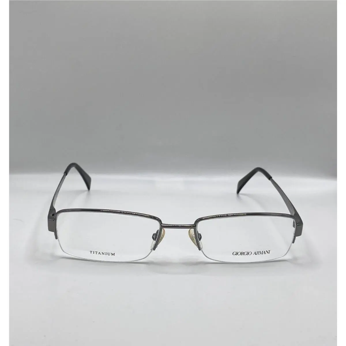 Giorgio Armani GA802 KJ1 Silver Semi Rim Metal Eyeglasses 53-18-140 Titanium