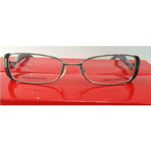 Giorgio Armani GA 639 300 Silver W/green Eyeglasses Frame 51-16-130