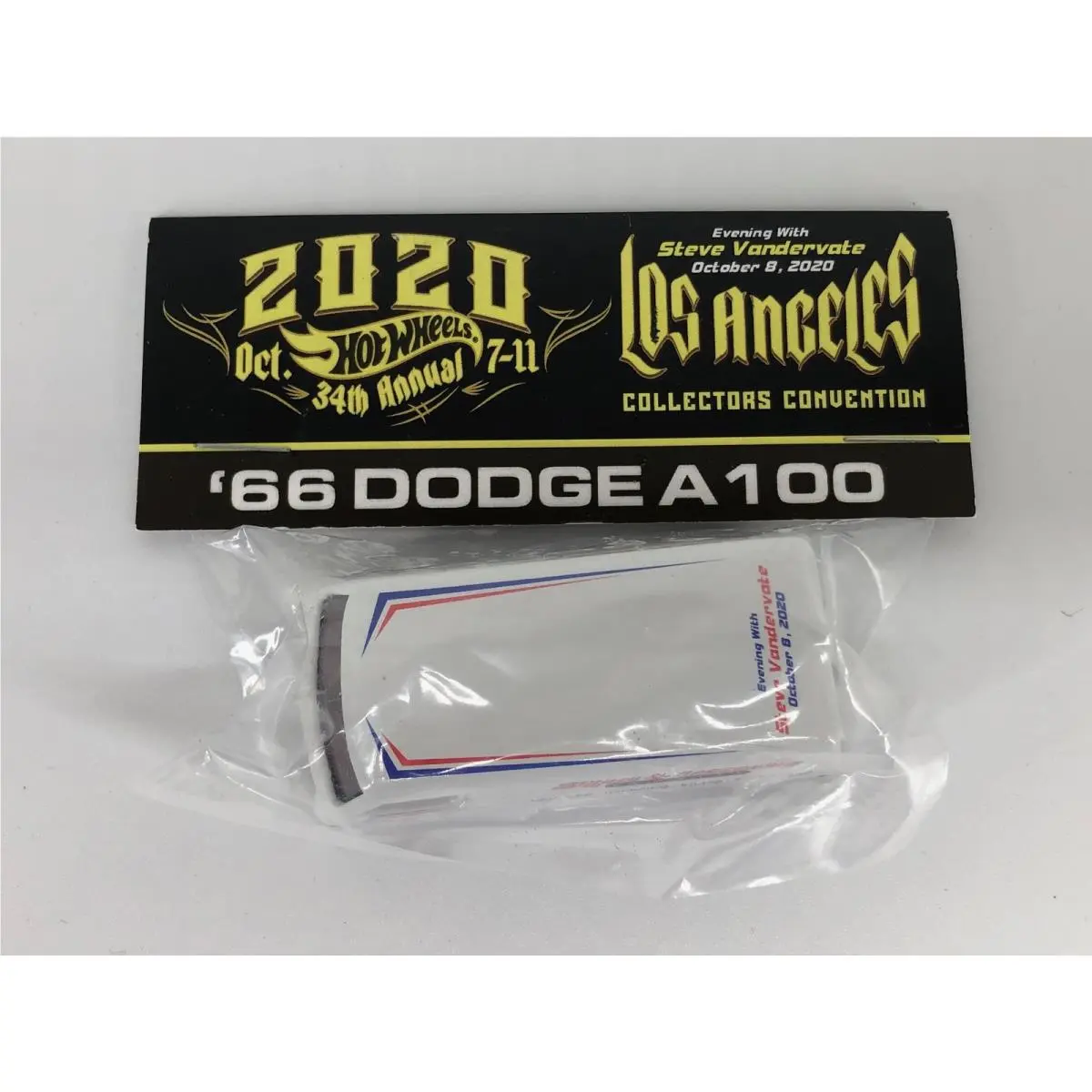 Hot Wheels 2020 ’66 Dodge A100 White Steve Vandervate Convention Baggie