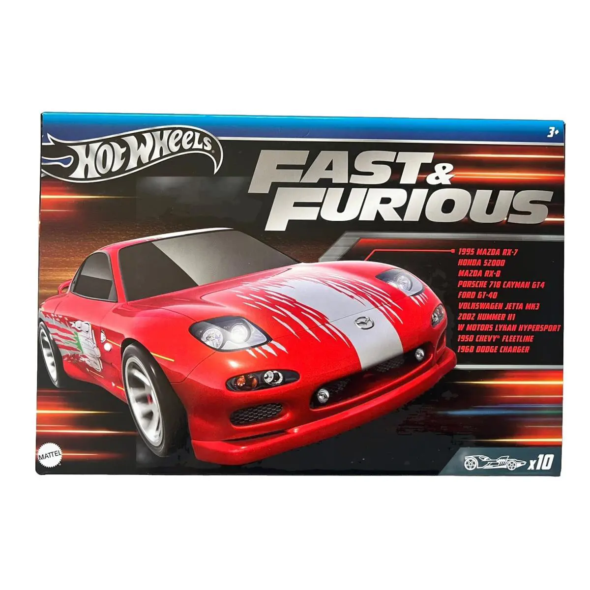 Hot Wheels Fast Furious 10 Pack Second Release 2024 Mazda Honda Ford Jetta - Multi-Color