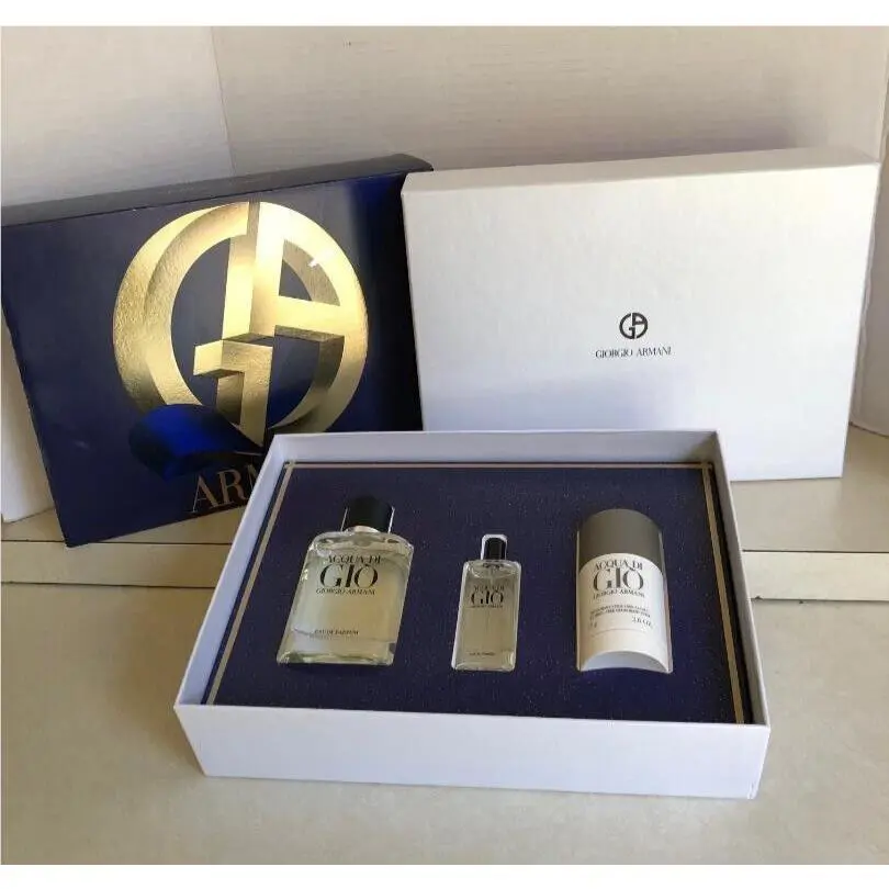 Giorgio Armani 2.5oz Edt Spray +0.5oz Edt Spray +2.6oz Deoderant Stick Acqua di